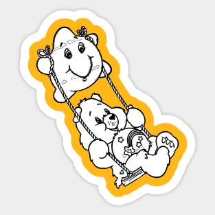 playing on a swing Sticker